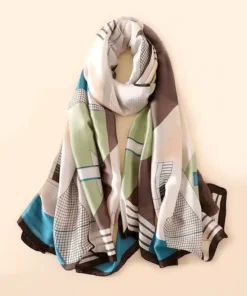 Women's Geometric Print Silk Scarf
