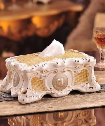 Luxury Golden Tissue Box Cover Antique Brass Tissue Box Cover