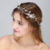 Hersbridal Tiara Pearl And Rhinestone Hair Vine Bridal Headpiece