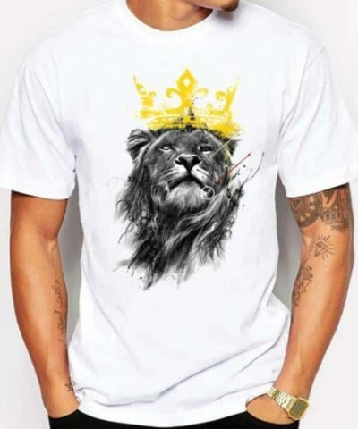 Men's Summer Crown Lion 3D Print T-shirt