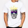 Men's Summer Crown Lion Print T-Shirt