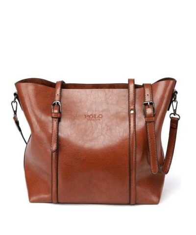 Women's Solid Color Classic Leather Large Totes