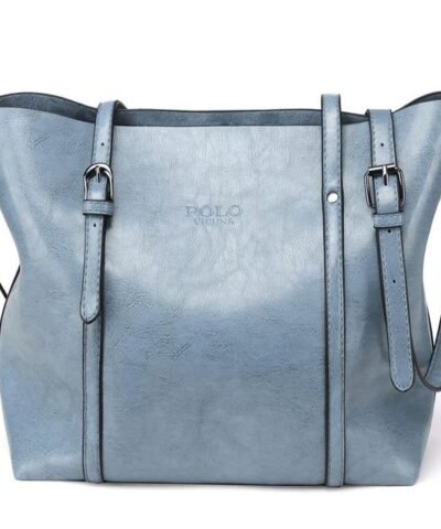 Women's Solid Color Classic Leather Large Totes