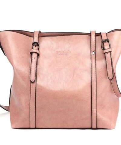 Women's Solid Color Classic Leather Large Totes