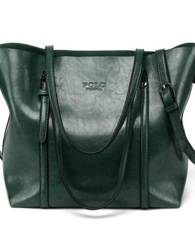 Women's Solid Color Classic Leather Large Totes