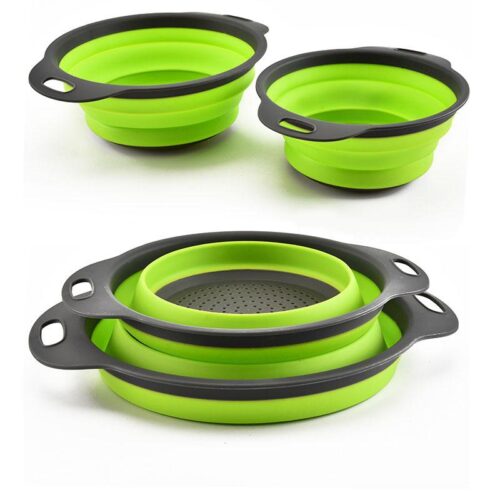 Collapsible Silicone and Colander 2pcs Set
