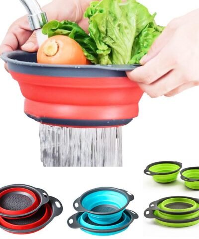 Collapsible Silicone and Colander 2pcs Set