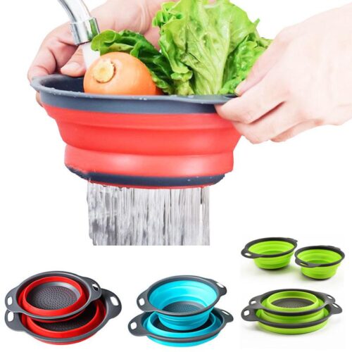 Collapsible Silicone and Colander 2pcs Set