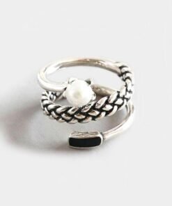 Stroll Girl 925 Sterling Silver Three-Layer Pearl Ring