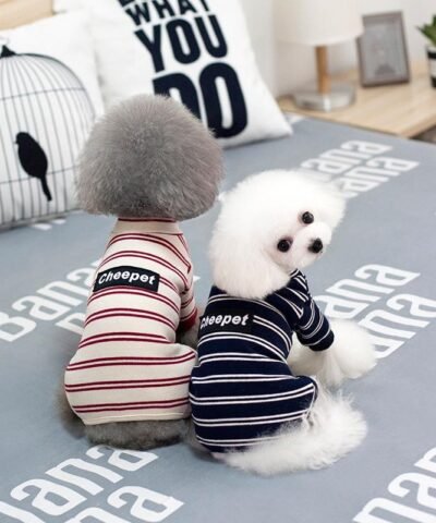 Pet Striped Cotton Overalls Pet Jumpsuit