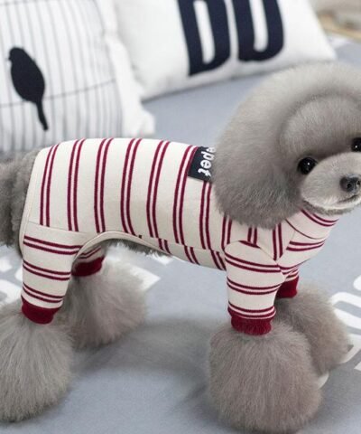 Pet Striped Cotton Overalls Pet Jumpsuit