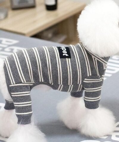 Pet Striped Cotton Overalls Pet Jumpsuit