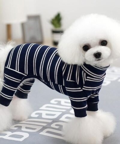 Pet Striped Cotton Overalls Pet Jumpsuit