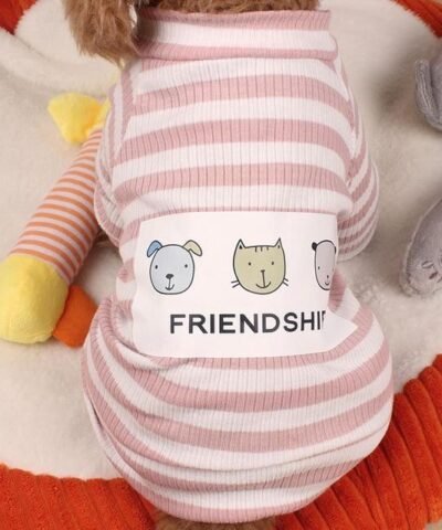 Pet Dog Stripes Pajamas Jumpsuits