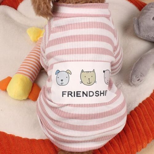 Pet Dog Stripes Pajamas Jumpsuits