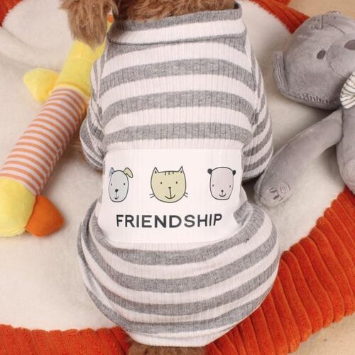 Pet Dog Stripes Pajamas Jumpsuits