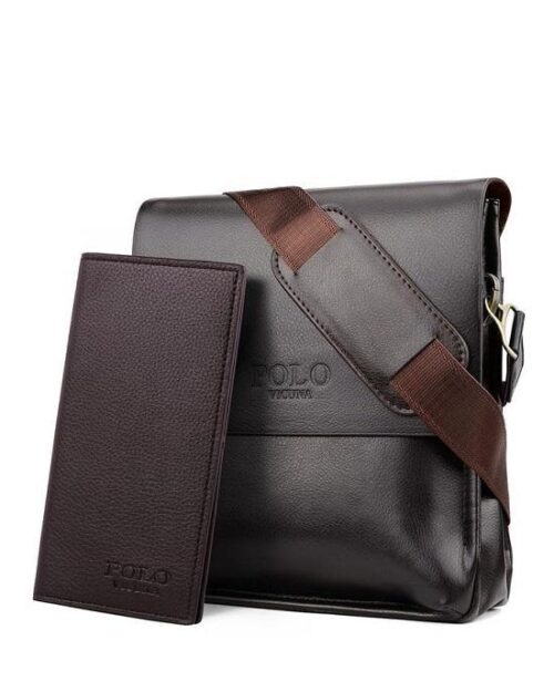 Men's Leather Set Business Messenger Bag