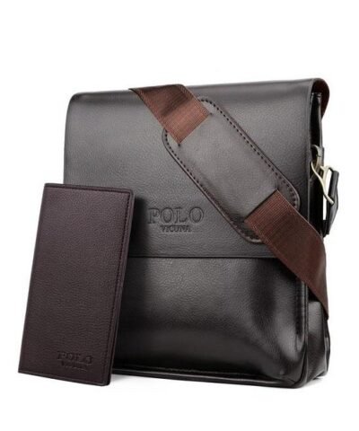 Men's Leather Set Business Messenger Bag