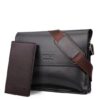 Men's Leather Set Business Messenger Bag