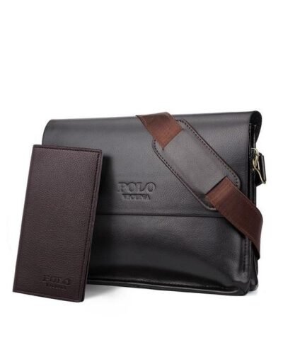 Men's Leather Set Business Messenger Bag