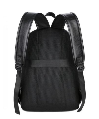 Men's Preppy Style Leather School Backpack 