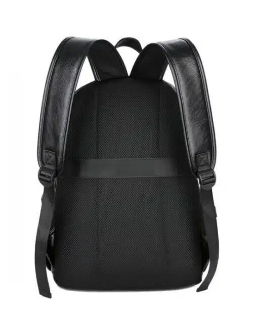 Men's Preppy Style Leather School Backpack 