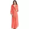 Women Long Textured Full Length Bath Robe.