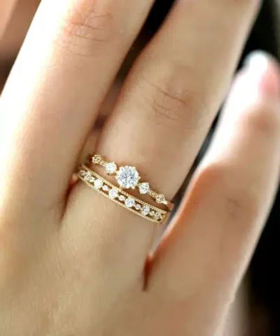 Steffe Cute Dainty Women's Snowflake Delicate Ring