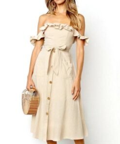 Women's Off Shoulder Ruffle Dress