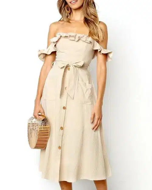 Women's Off Shoulder Ruffle Dress