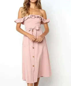 Women's Off Shoulder Ruffle Dress