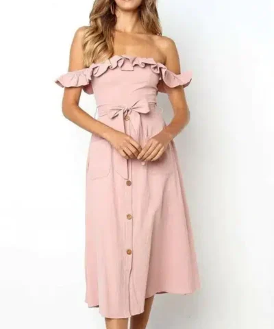 Women's Off Shoulder Ruffle Dress