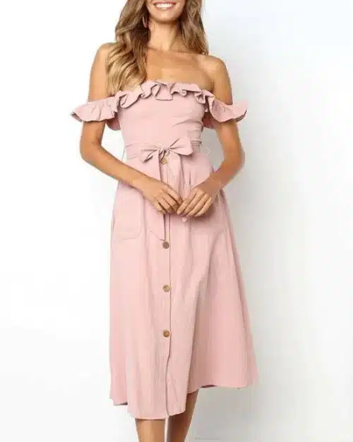 Women's Off Shoulder Ruffle Dress