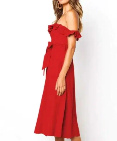 Women's Off Shoulder Ruffle Dress