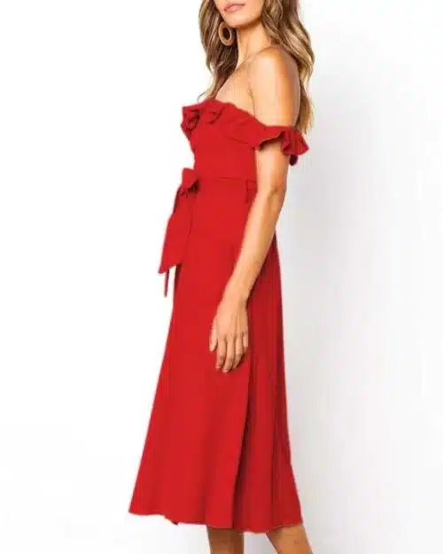 Women's Off Shoulder Ruffle Dress