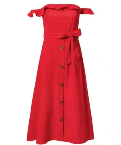 Women's Off Shoulder Ruffle Dress