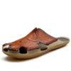 Vancat Men's Genuine Leather Summer Non-Slip Sandals