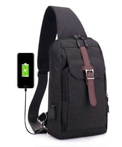 Men's USB Charging Chest Pack Messenger Bag