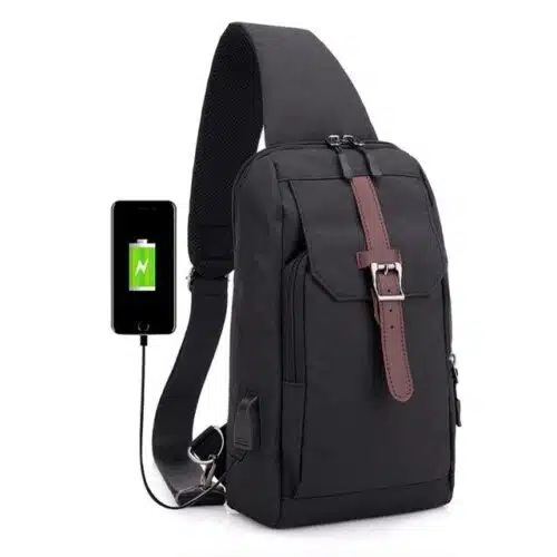 Men's USB Charging Chest Pack Messenger Bag