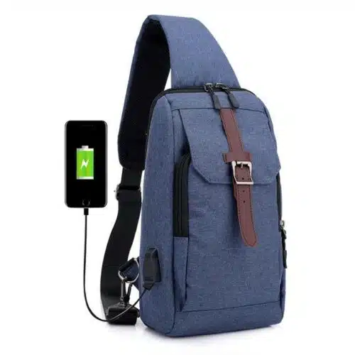 Men's USB Charging Chest Pack Messenger Bag