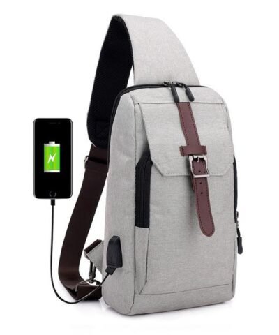 Men's USB Charging Chest Pack Messenger Bag