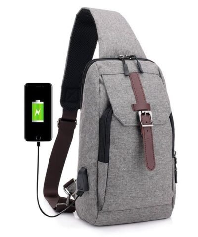 Men's USB Charging Chest Pack Messenger Bag