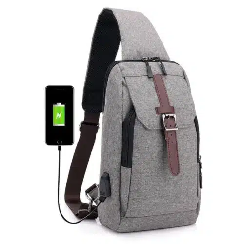 Men's USB Charging Chest Pack Messenger Bag