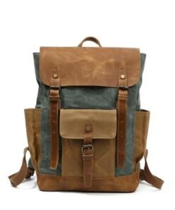 Men's Oil Wax Canvas Backpack Bag