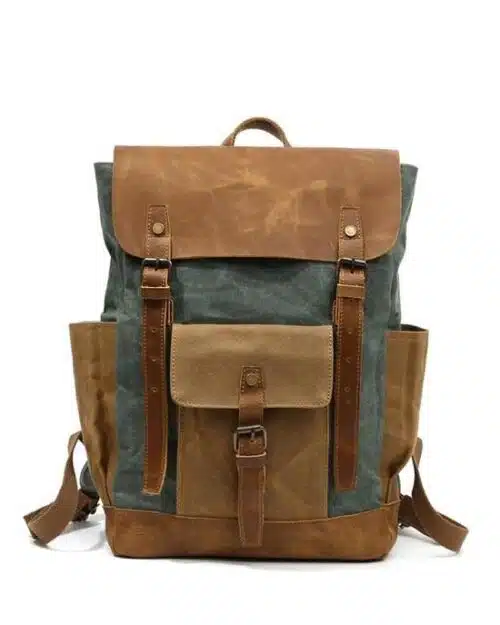 Men's Oil Wax Canvas Backpack Bag