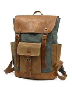 Men's Oil Wax Canvas Backpack Bag