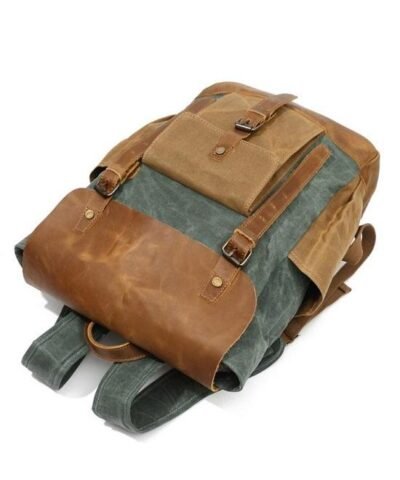Men's Oil Wax Canvas Backpack Bag