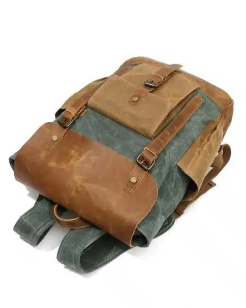 Men's Oil Wax Canvas Backpack Bag