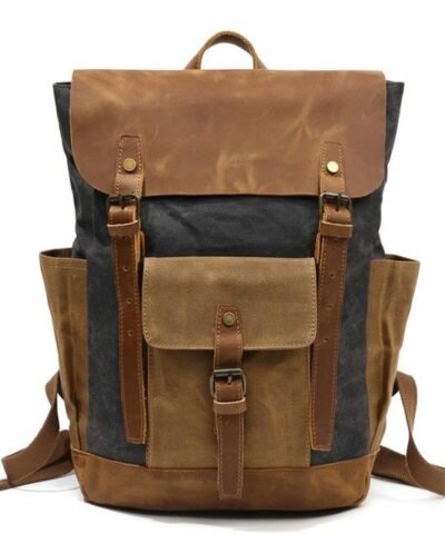 Men's Oil Wax Canvas Backpack Bag
