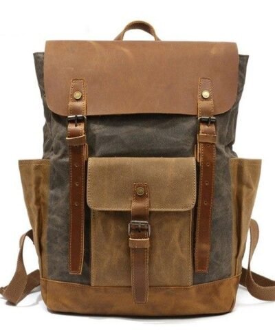 Men's Oil Wax Canvas Backpack Bag
